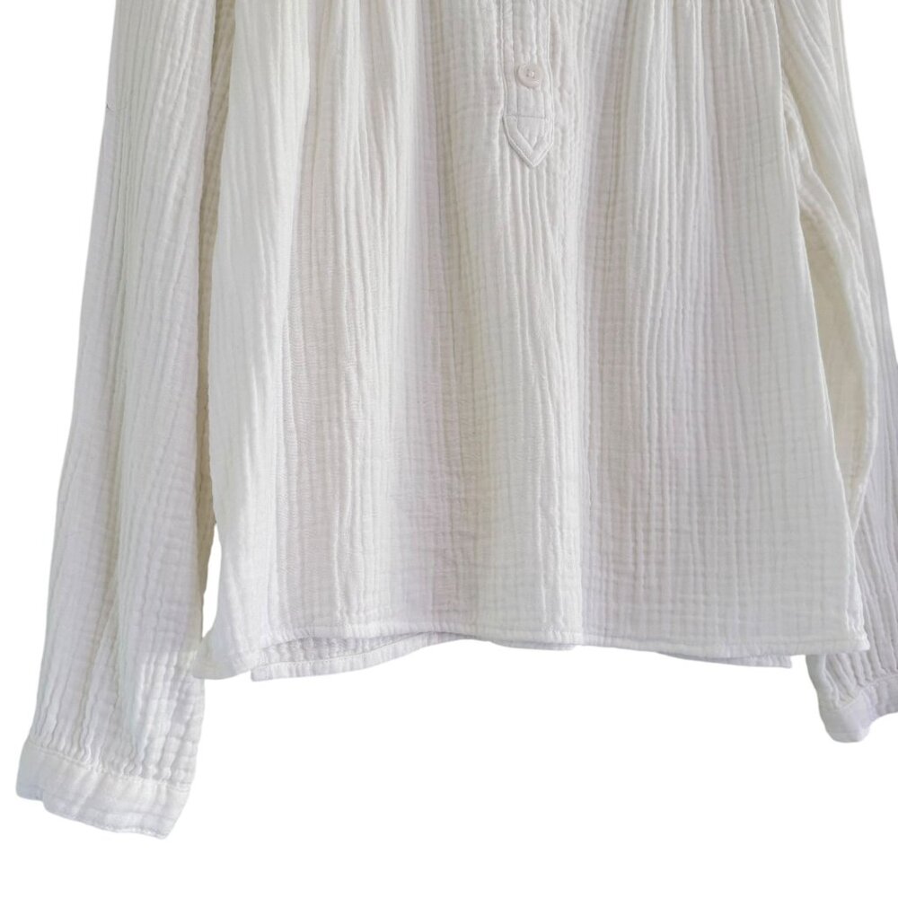 J. Crew Women's White Fresco Soft Gauze Long Sleeve Size S - Picture 4 of 11